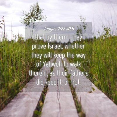 Picture 04 - Judges 2:22 WEB - that by them I may prove Israel, whether they - Bible Verse Picture