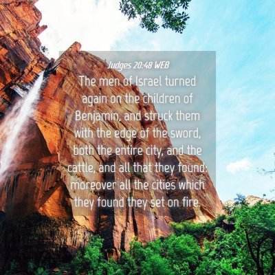 Picture 04 - Judges 20:48 WEB - The men of Israel turned again on the children of - Bible Verse Picture