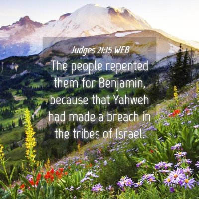 Picture 04 - Judges 21:15 WEB - The people repented them for Benjamin, because - Bible Verse Picture