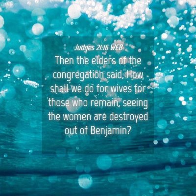 Picture 04 - Judges 21:16 WEB - Then the elders of the congregation said, How - Bible Verse Picture
