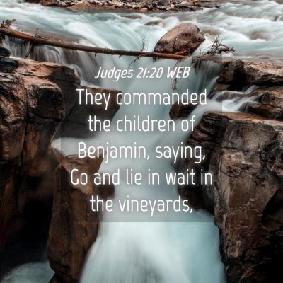 Picture 04 - Judges 21:20 WEB - They commanded the children of Benjamin, saying, - Bible Verse Picture