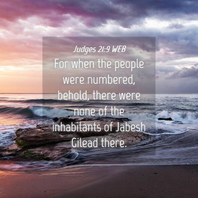 Picture 04 - Judges 21:9 WEB - For when the people were numbered, behold, there - Bible Verse Picture