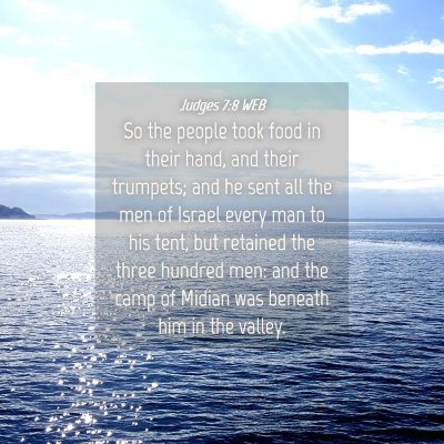 Picture 04 - Judges 7:8 WEB - So the people took food in their hand, and their - Bible Verse Picture