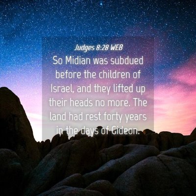 Picture 04 - Judges 8:28 WEB - So Midian was subdued before the children of - Bible Verse Picture