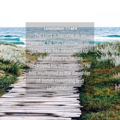 Picture 04 - Lamentations 2:5 WEB - The Lord is become as an enemy, he has swallowed - Bible Verse Picture