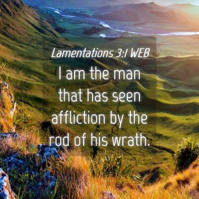 Picture 04 - Lamentations 3:1 WEB - I am the man that has seen affliction by the rod - Bible Verse Picture