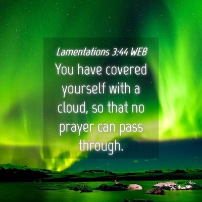 Picture 04 - Lamentations 3:44 WEB - You have covered yourself with a cloud, so that - Bible Verse Picture