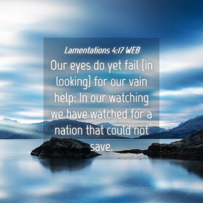 Picture 04 - Lamentations 4:17 WEB - Our eyes do yet fail [in looking] for our vain - Bible Verse Picture