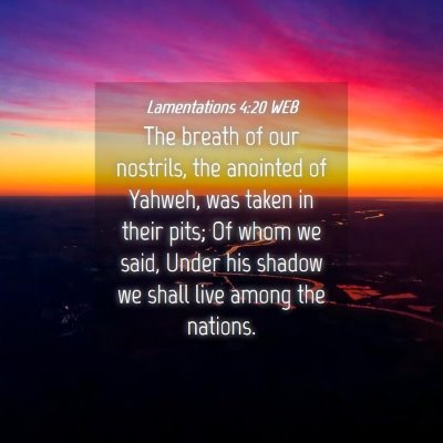 Picture 04 - Lamentations 4:20 WEB - The breath of our nostrils, the anointed of - Bible Verse Picture
