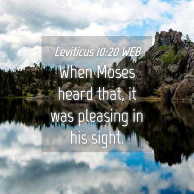 Picture 04 - Leviticus 10:20 WEB - When Moses heard that, it was pleasing in his - Bible Verse Picture
