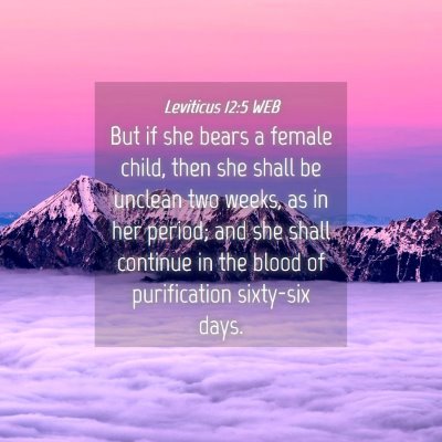 Picture 04 - Leviticus 12:5 WEB - But if she bears a female child, then she shall - Bible Verse Picture