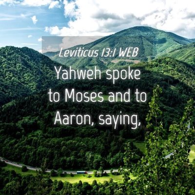 Picture 04 - Leviticus 13:1 WEB - Yahweh spoke to Moses and to Aaron, - Bible Verse Picture