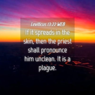 Picture 04 - Leviticus 13:22 WEB - If it spreads in the skin, then the priest shall - Bible Verse Picture