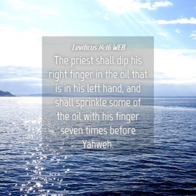 Picture 04 - Leviticus 14:16 WEB - The priest shall dip his right finger in the oil - Bible Verse Picture