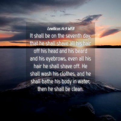 Picture 04 - Leviticus 14:9 WEB - It shall be on the seventh day, that he shall - Bible Verse Picture