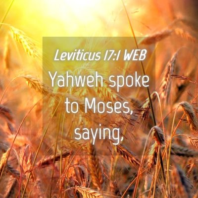 Picture 04 - Leviticus 17:1 WEB - Yahweh spoke to Moses, - Bible Verse Picture