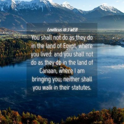 Picture 04 - Leviticus 18:3 WEB - You shall not do as they do in the land of Egypt, - Bible Verse Picture