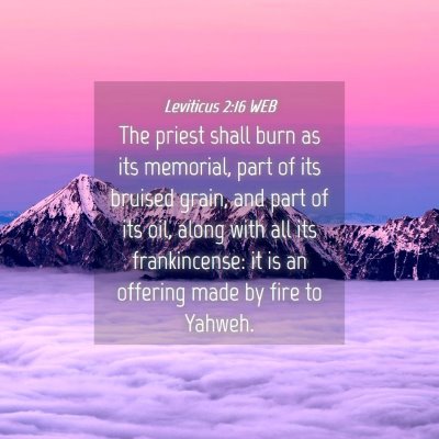Picture 04 - Leviticus 2:16 WEB - The priest shall burn as its memorial, part of - Bible Verse Picture