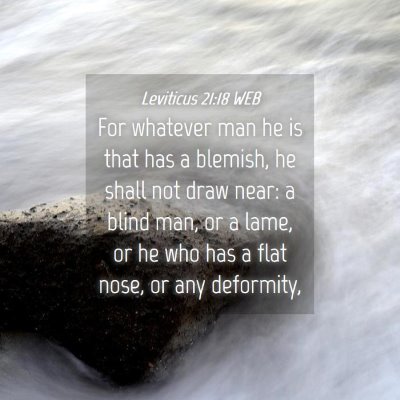Picture 04 - Leviticus 21:18 WEB - For whatever man he is that has a blemish, he - Bible Verse Picture