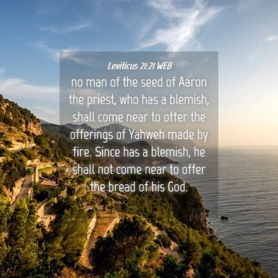Picture 04 - Leviticus 21:21 WEB - no man of the seed of Aaron the priest, who has a - Bible Verse Picture