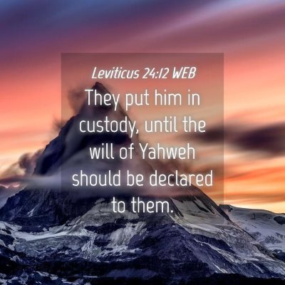 Picture 04 - Leviticus 24:12 WEB - They put him in custody, until the will of Yahweh - Bible Verse Picture