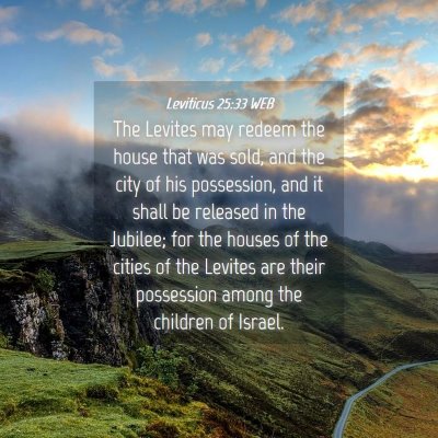 Picture 04 - Leviticus 25:33 WEB - The Levites may redeem the house that was sold, - Bible Verse Picture