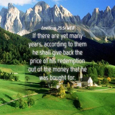 Picture 04 - Leviticus 25:51 WEB - If there are yet many years, according to them he - Bible Verse Picture