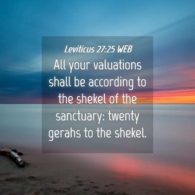 Picture 04 - Leviticus 27:25 WEB - All your valuations shall be according to the - Bible Verse Picture