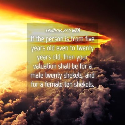 Picture 04 - Leviticus 27:5 WEB - If the person is from five years old even to - Bible Verse Picture