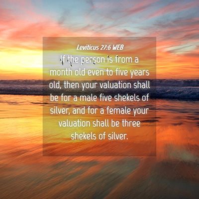 Picture 04 - Leviticus 27:6 WEB - If the person is from a month old even to five - Bible Verse Picture