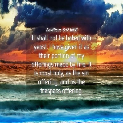 Picture 04 - Leviticus 6:17 WEB - It shall not be baked with yeast. I have given it - Bible Verse Picture