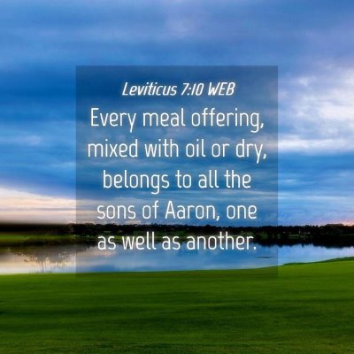 Picture 04 - Leviticus 7:10 WEB - Every meal offering, mixed with oil or dry, - Bible Verse Picture