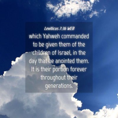 Picture 04 - Leviticus 7:36 WEB - which Yahweh commanded to be given them of the - Bible Verse Picture