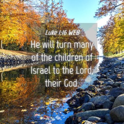 Picture 04 - Luke 1:16 WEB - He will turn many of the children of Israel to - Bible Verse Picture