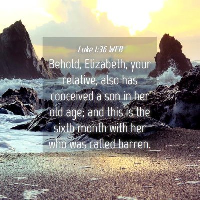 Picture 04 - Luke 1:36 WEB - Behold, Elizabeth, your relative, also has - Bible Verse Picture