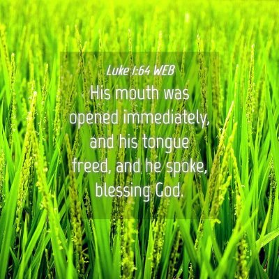 Picture 04 - Luke 1:64 WEB - His mouth was opened immediately, and his tongue - Bible Verse Picture