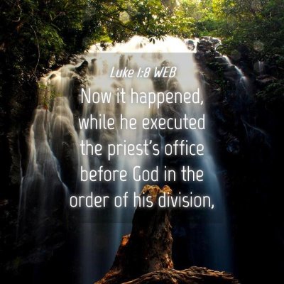 Picture 04 - Luke 1:8 WEB - Now it happened, while he executed the priest's - Bible Verse Picture
