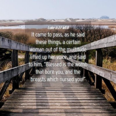 Picture 04 - Luke 11:27 WEB - It came to pass, as he said these things, a - Bible Verse Picture