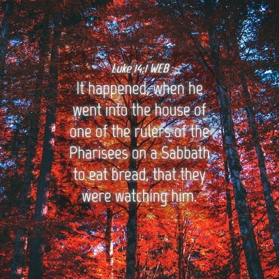 Picture 04 - Luke 14:1 WEB - It happened, when he went into the house of one - Bible Verse Picture