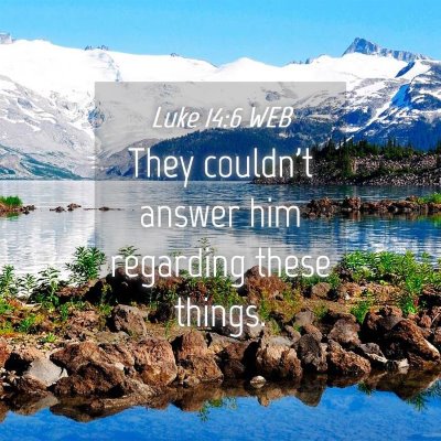 Picture 04 - Luke 14:6 WEB - They couldn't answer him regarding these - Bible Verse Picture
