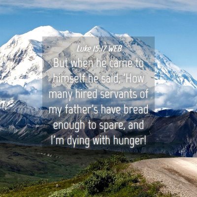 Picture 04 - Luke 15:17 WEB - But when he came to himself he said, 'How many - Bible Verse Picture