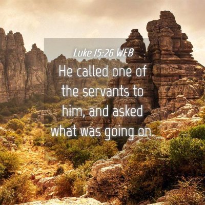Picture 04 - Luke 15:26 WEB - He called one of the servants to him, and asked - Bible Verse Picture