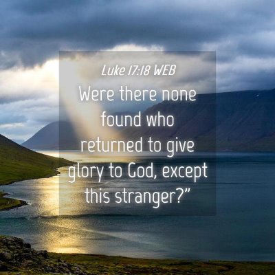 Picture 04 - Luke 17:18 WEB - Were there none found who returned to give glory - Bible Verse Picture