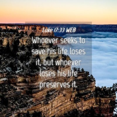 Picture 04 - Luke 17:33 WEB - Whoever seeks to save his life loses it, but - Bible Verse Picture