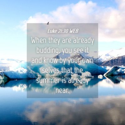 Picture 04 - Luke 21:30 WEB - When they are already budding, you see it and - Bible Verse Picture