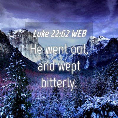 Picture 04 - Luke 22:62 WEB - He went out, and wept - Bible Verse Picture