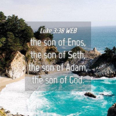 Picture 04 - Luke 3:38 WEB - the son of Enos, the son of Seth, the son of - Bible Verse Picture