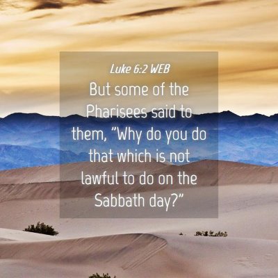 Picture 04 - Luke 6:2 WEB - But some of the Pharisees said to them, 