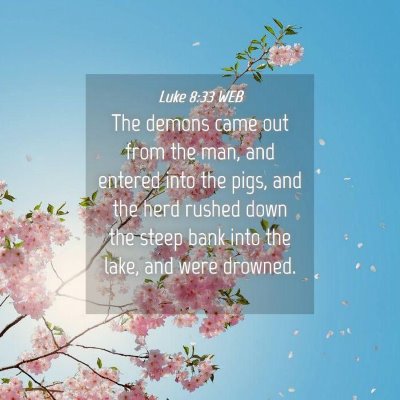 Picture 04 - Luke 8:33 WEB - The demons came out from the man, and entered - Bible Verse Picture
