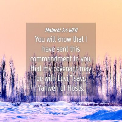 Picture 04 - Malachi 2:4 WEB - You will know that I have sent this commandment - Bible Verse Picture